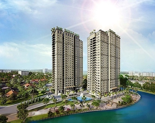 loi the Căn hộ Paris Hoàng Kim Phối cảnh tổng thể hai tòa tháp.